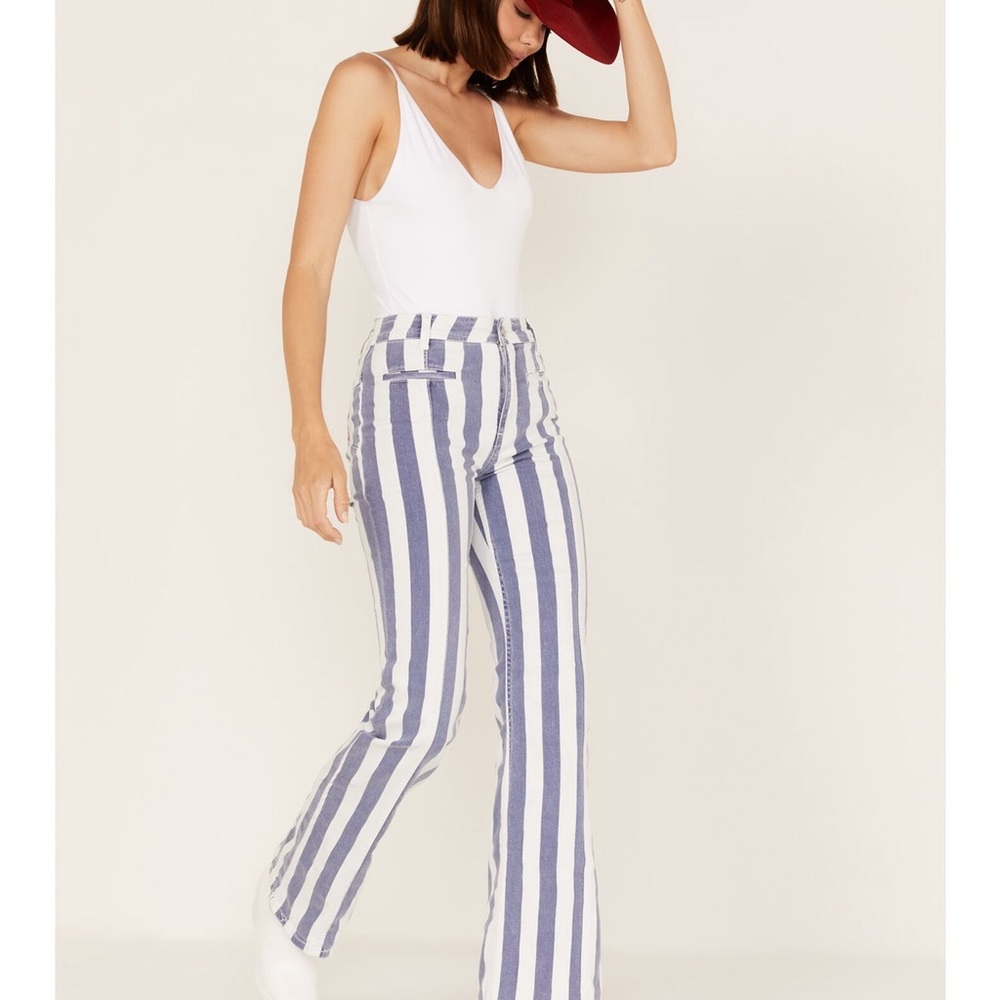 Free Peoples Firecracker Star & Stripe Flare Jeans